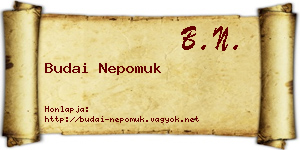 Budai Nepomuk névjegykártya